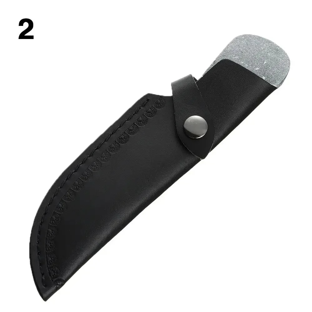 Leather Knife Sheath With Waist Belt Buckle, Pocket Multi-function Tool Knife Protective Cover, Flashlight Case for Outd