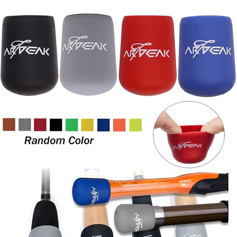 Fishing Rod Handle Protective Case, Silicone Lure Rod Bottom Protector, Random Color Cap Lua Rod Back Block Accessory