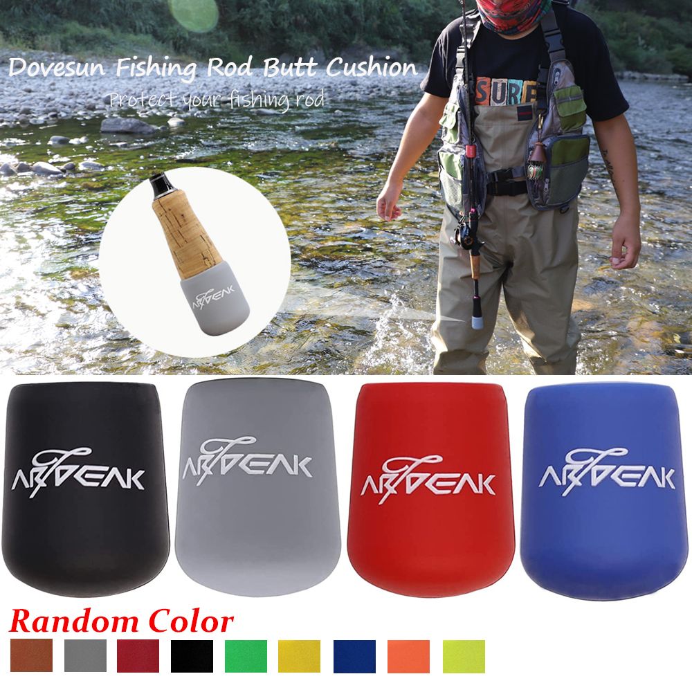 Fishing Rod Handle Protective Case, Silicone Lure Rod Bottom Protector, Random Color Cap Lua Rod Back Block Accessory