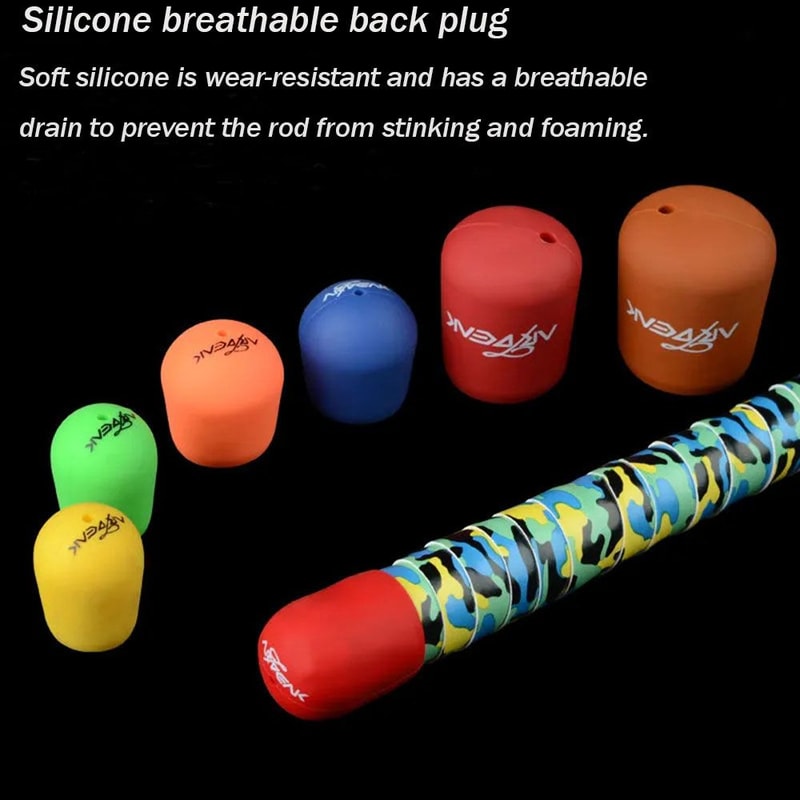 Fishing Rod Handle Protective Case, Silicone Lure Rod Bottom Protector, Random Color Cap Lua Rod Back Block Accessory