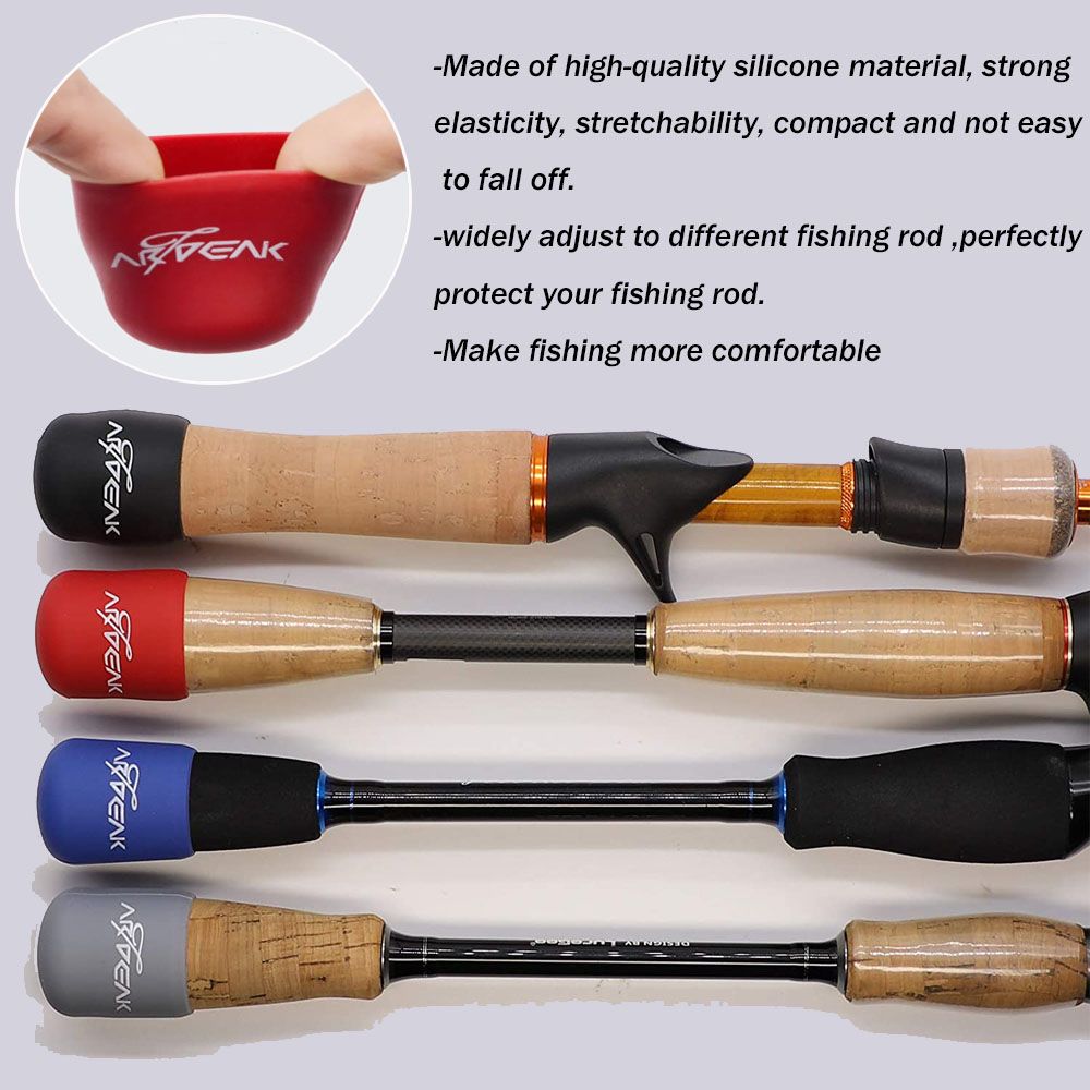 Fishing Rod Handle Protective Case, Silicone Lure Rod Bottom Protector, Random Color Cap Lua Rod Back Block Accessory