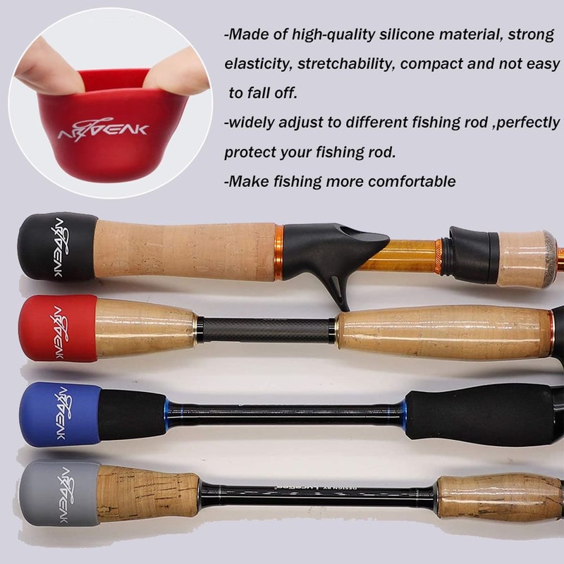 Fishing Rod Handle Protective Case, Silicone Lure Rod Bottom Protector, Random Color Cap Lua Rod Back Block Accessory