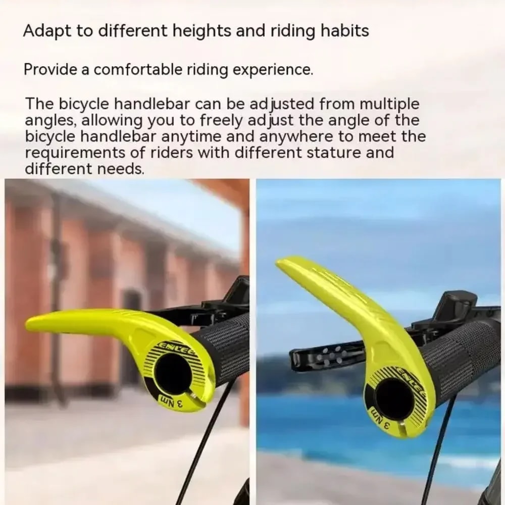 Adjustable Cow Horn Handle, Plastic Bike Cycling Handle Grips for Auxiliary Bicycle Handlebar, Anti-Slip