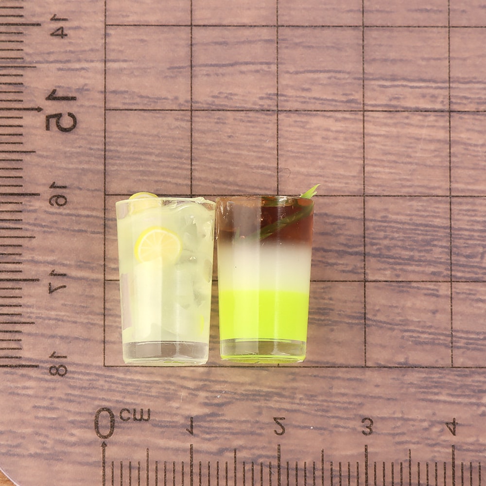 Summer Lemon Tea Ice Resin Mini Simulation Drink Ornament Keychain Bag Pendant Fashion DIY Accessor 1