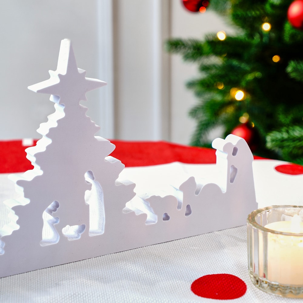 White Snowflake Board Christmas Desktop Decorative Item 4