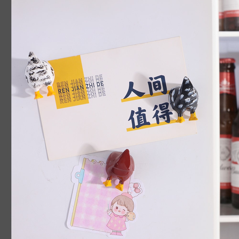 Funny Chicken Butt Fridge Magnet, Creative Resin Decorative Sticker, Party Gift for Home