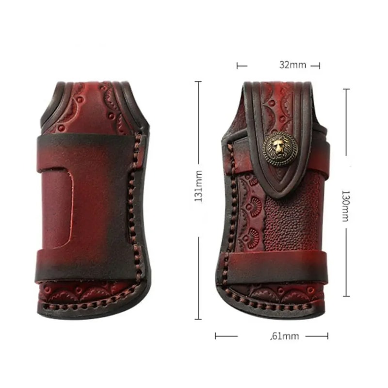 Brown Belt Loop Case Holder New Leather Sheath Pocket Flashlight Belt Fold Knife Scabbard Hunt Camp 8