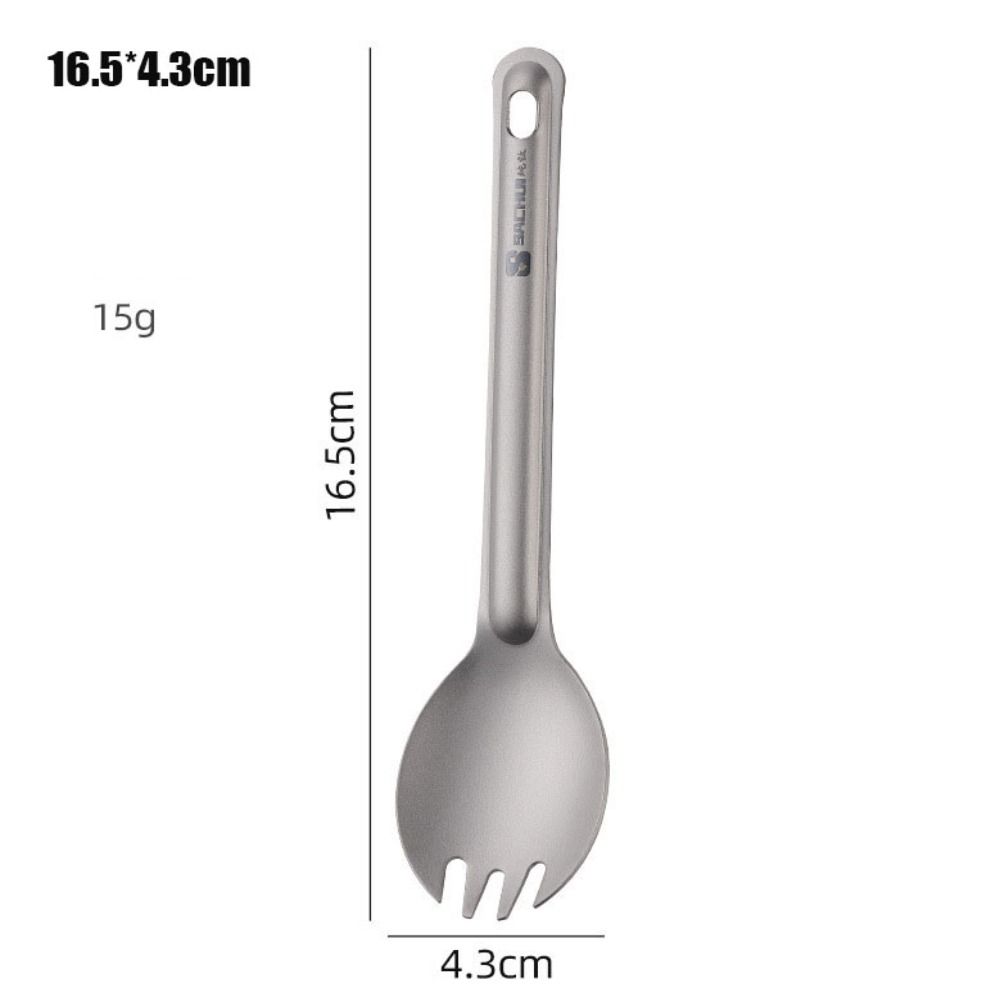 Long Handle Outdoor Camping High Quality Portable Titanium Spoon Fork Light Titanium Cookware Outdo 6