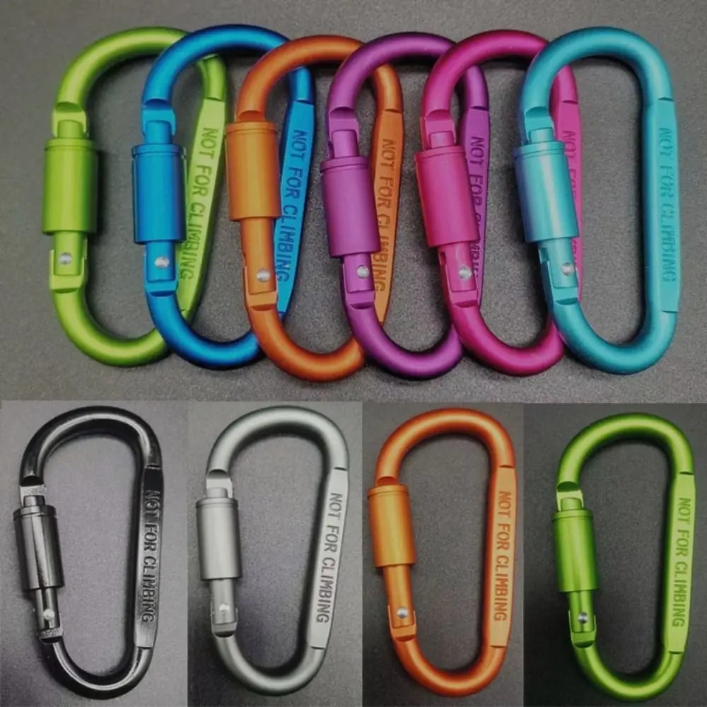 Aluminium Alloy with Lock Safety, High Quality Multi Colors Sports Keychain, D-shape Carabiner Outdoor Tool