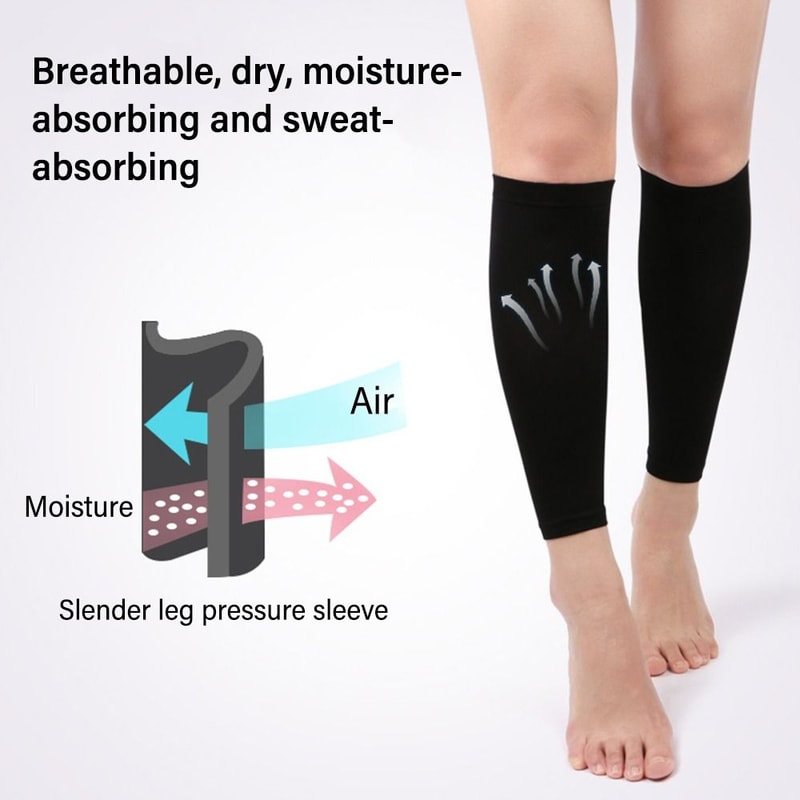 Footless Compression Socks, Nylon Sports Calf Support, Breathable Stretching Leg Sleeves, Running