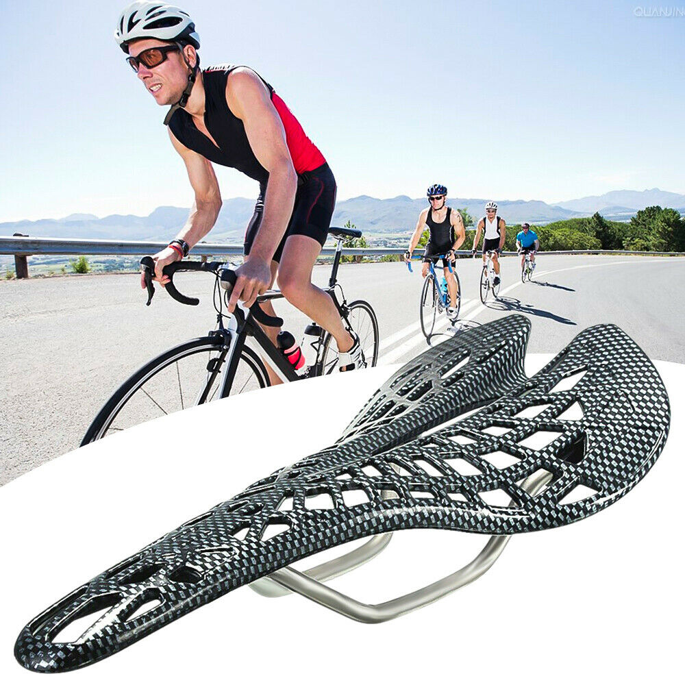 Ergonomic Spider Carbon Fiber Bicycle Saddle MTB Road Cycling Breathable Mat 1