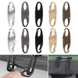 portable silver s-shaped zipper lock clip, alloy metal carabiner, mini snap hook for luggage and bags