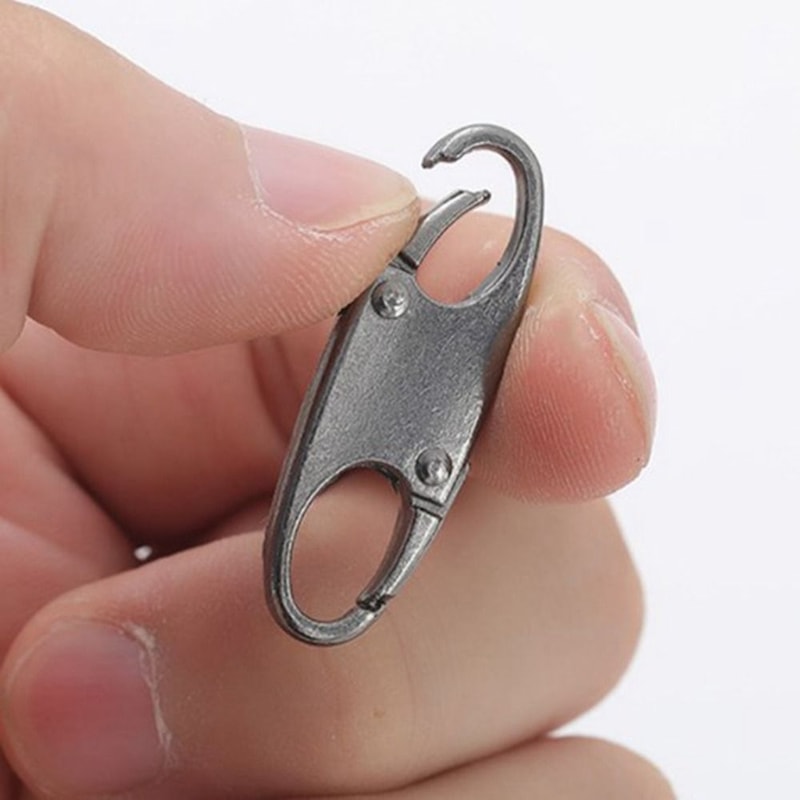 Portable Silver S-Shaped Zipper Lock Clip, Alloy Metal Carabiner, Mini Snap Hook for Luggage and Bags
