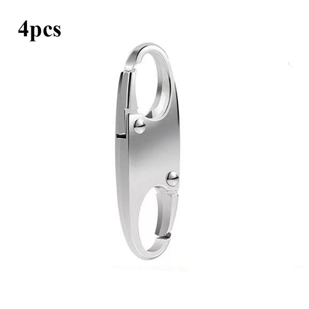 Portable Silver S-Shaped Zipper Lock Clip, Alloy Metal Carabiner, Mini Snap Hook for Luggage and Bags