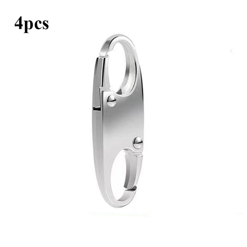 Portable Silver S-Shaped Zipper Lock Clip, Alloy Metal Carabiner, Mini Snap Hook for Luggage and Bags