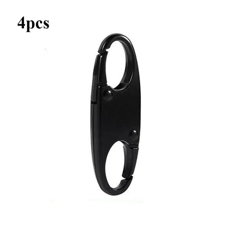 Portable Silver S-Shaped Zipper Lock Clip, Alloy Metal Carabiner, Mini Snap Hook for Luggage and Bags