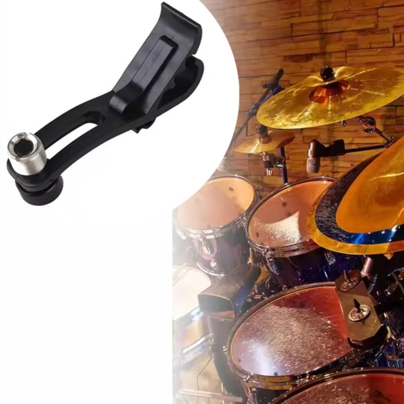 Shockproof Drum Microphone Clip Holder, Rim Mount Clamp Stand for Musical Instruments, Support
