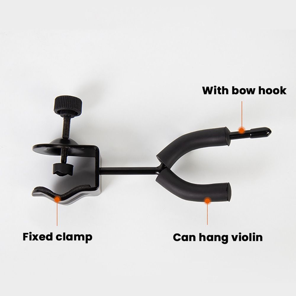 Violin Viola Stand with Bow Hook, Metal Violin Hanger, No Punching Music Stand for Stage
