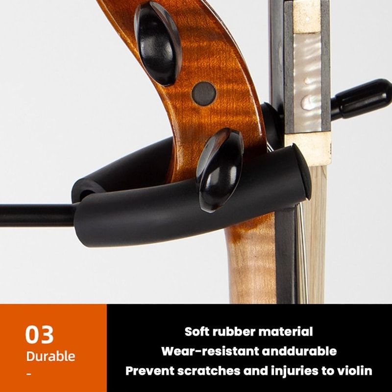 Violin Viola Stand with Bow Hook, Metal Violin Hanger, No Punching Music Stand for Stage