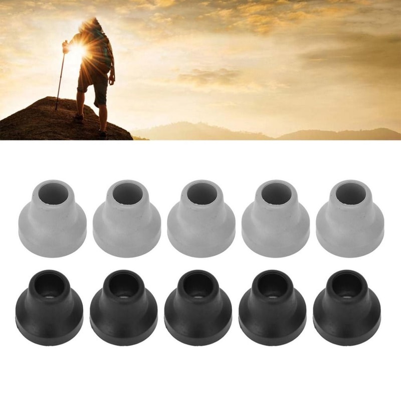 Rubber Trekking Pole Crutches Pads Hiking Stick Foot Replacement Tips For Elder Crutches 2