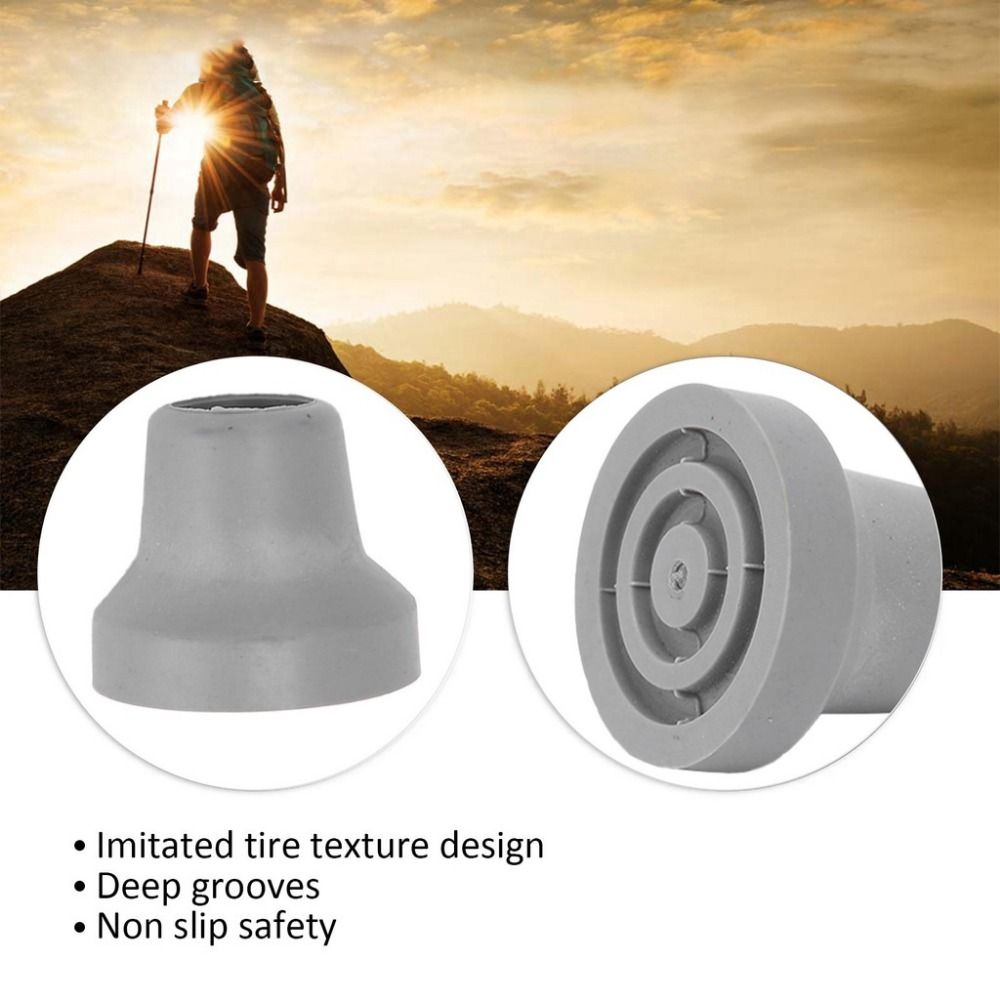 Rubber Trekking Pole Crutches Pads Hiking Stick Foot Replacement Tips For Elder Crutches 4