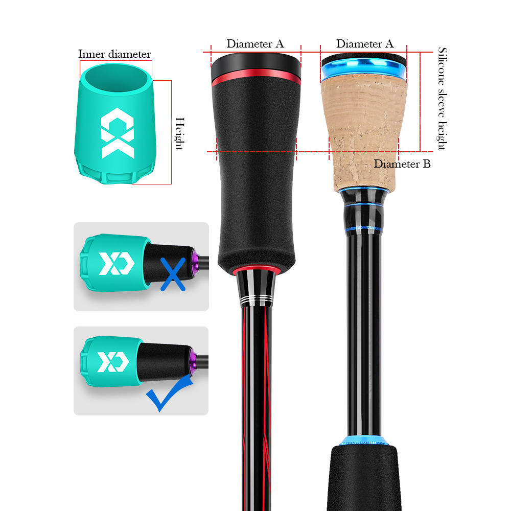 Elastic Silicone Fishing Rod End Cap Lightweight Durable Protector Case For Carp Rod Tail 4