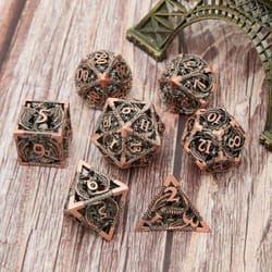 octopus polyhedron hollow metal dice set for table games rpg board game
