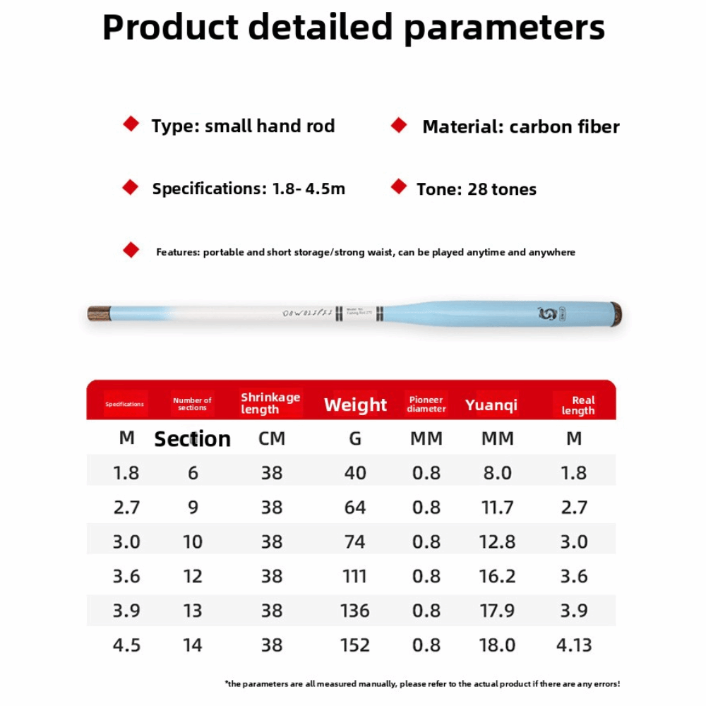 Length Adjustable Fishing Pole, Durable Carbon Fiber Fishing Rod, Collapsible Handle