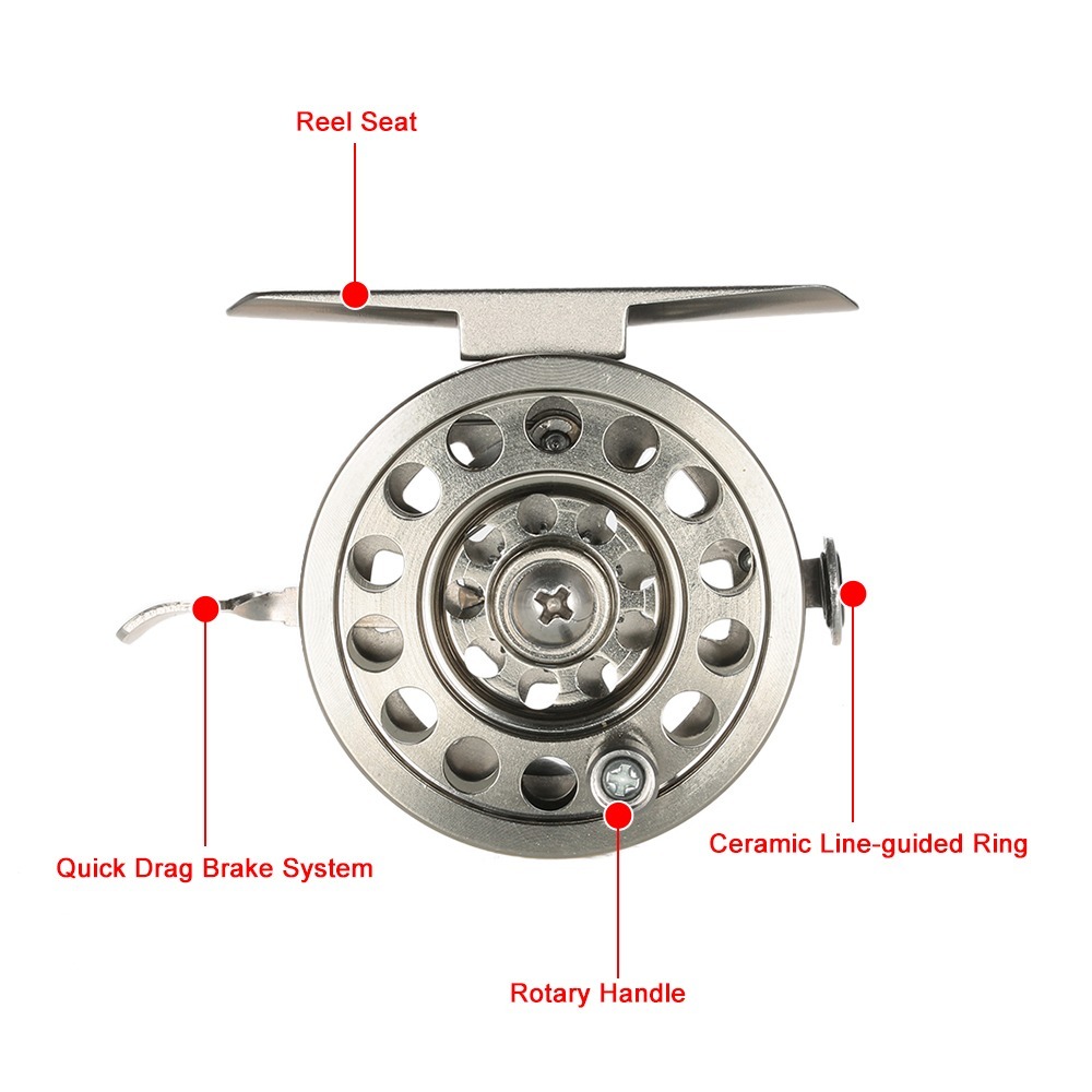 Lightweight Silver Ice Fishing Reel, Aluminum Alloy Fly Fishing Reel, Right Handed Fishing Accessories, Fishing Reel