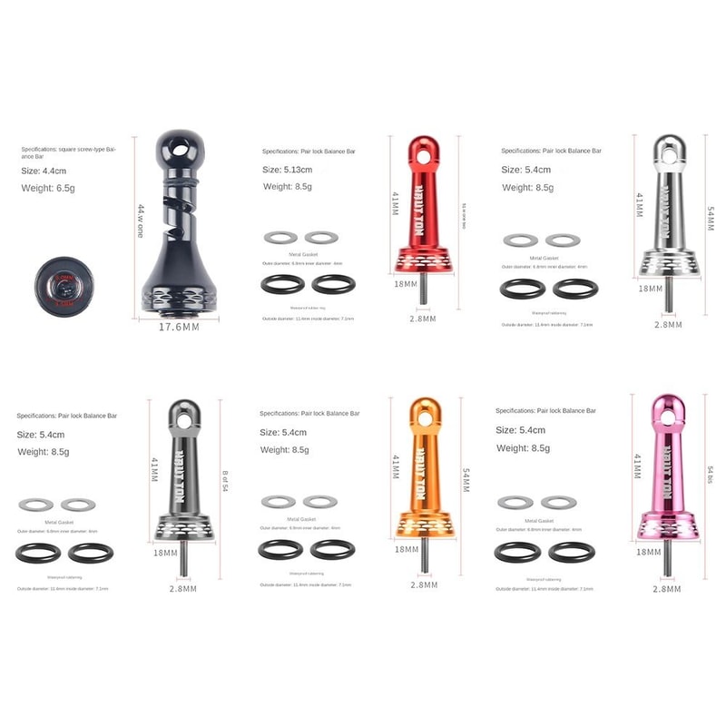 Fishing Wheel Stabilizer Bar Nut Cap, Spinning Wheels Collision Avoidance Stand Metal Parts