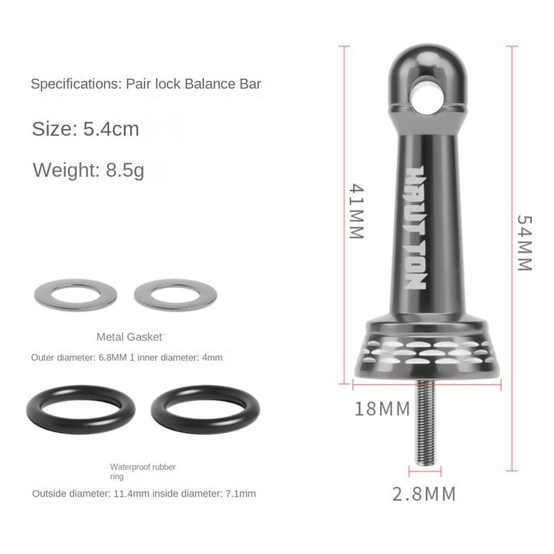 Fishing Wheel Stabilizer Bar Nut Cap, Spinning Wheels Collision Avoidance Stand Metal Parts