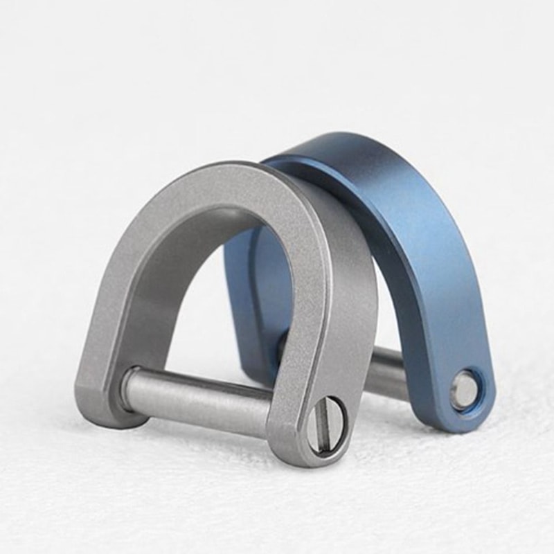 Titanium Alloy Horseshoe Buckle Carabiner, Key Ring Hook, Outdoor Tool, Shackle D Bow Keychain Bracelet Buckle