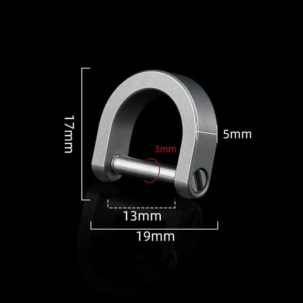 Titanium Alloy Horseshoe Buckle Carabiner, Key Ring Hook, Outdoor Tool, Shackle D Bow Keychain Bracelet Buckle