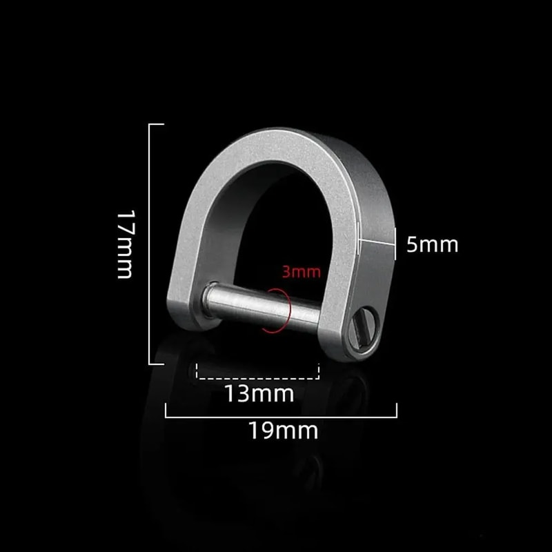 Titanium Alloy Horseshoe Buckle Carabiner, Key Ring Hook, Outdoor Tool, Shackle D Bow Keychain Bracelet Buckle