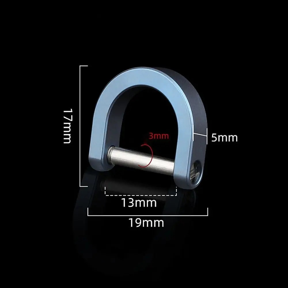 Titanium Alloy Horseshoe Buckle Carabiner, Key Ring Hook, Outdoor Tool, Shackle D Bow Keychain Bracelet Buckle