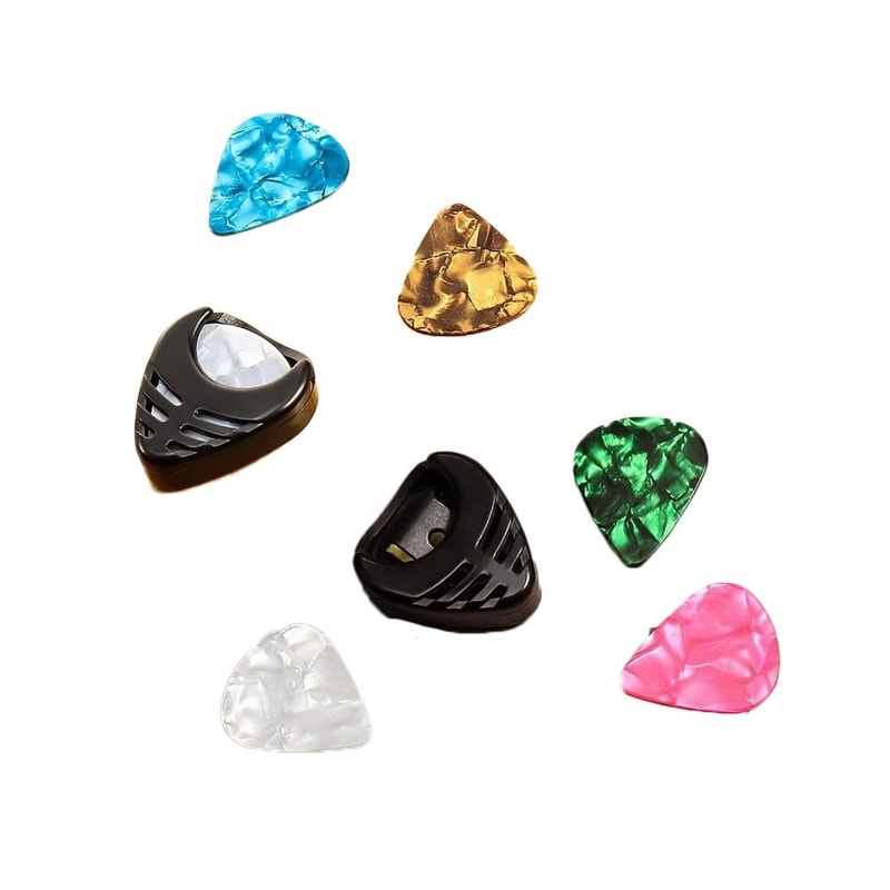 Plastic Stick-on Guitar Pick Holder, Black Guitar Pick Holder, Guitar Accessories for Easy Pick Storage