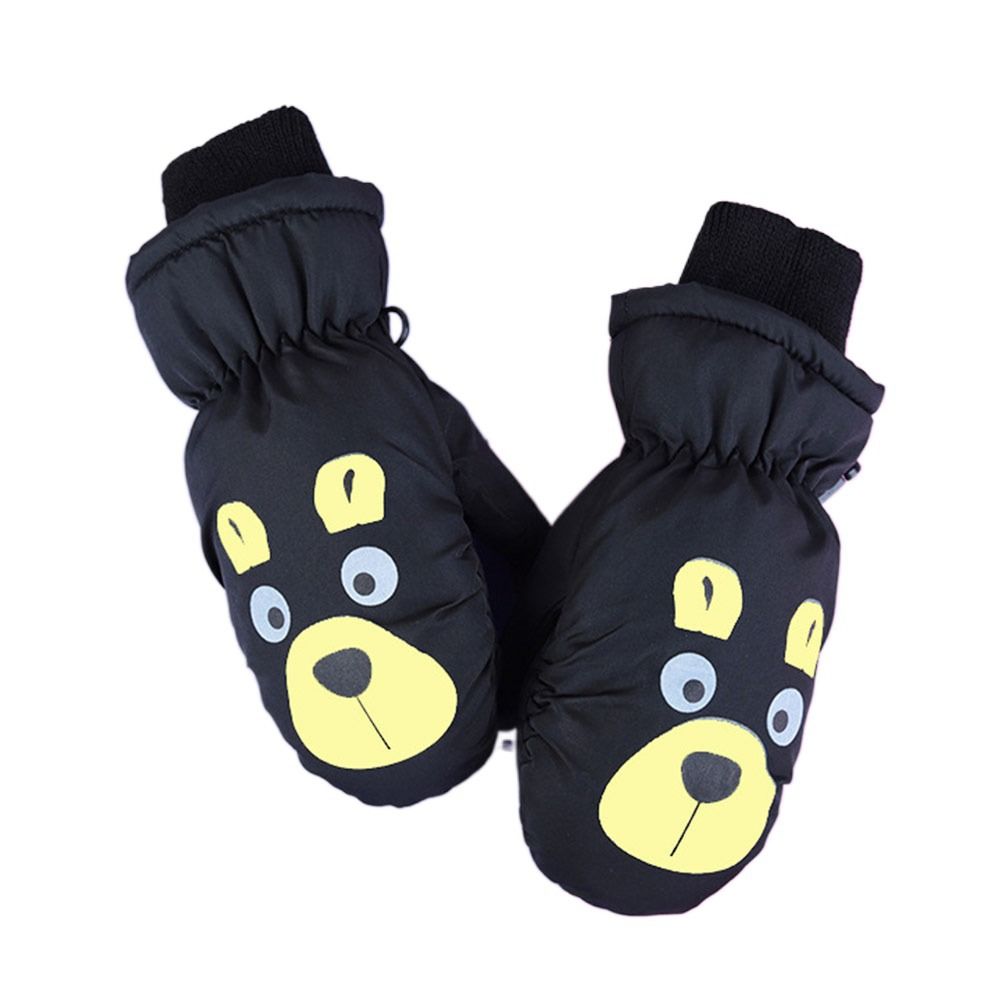 Non-slip Cartoon Ski Gloves for Children, Waterproof Winter Mittens, Thick Warm Cute Sports Gloves for Boys Girls