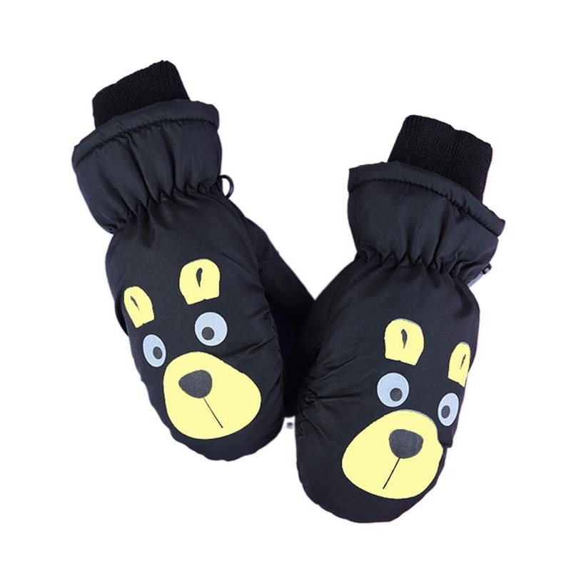 Non-slip Cartoon Ski Gloves for Children, Waterproof Winter Mittens, Thick Warm Cute Sports Gloves for Boys Girls