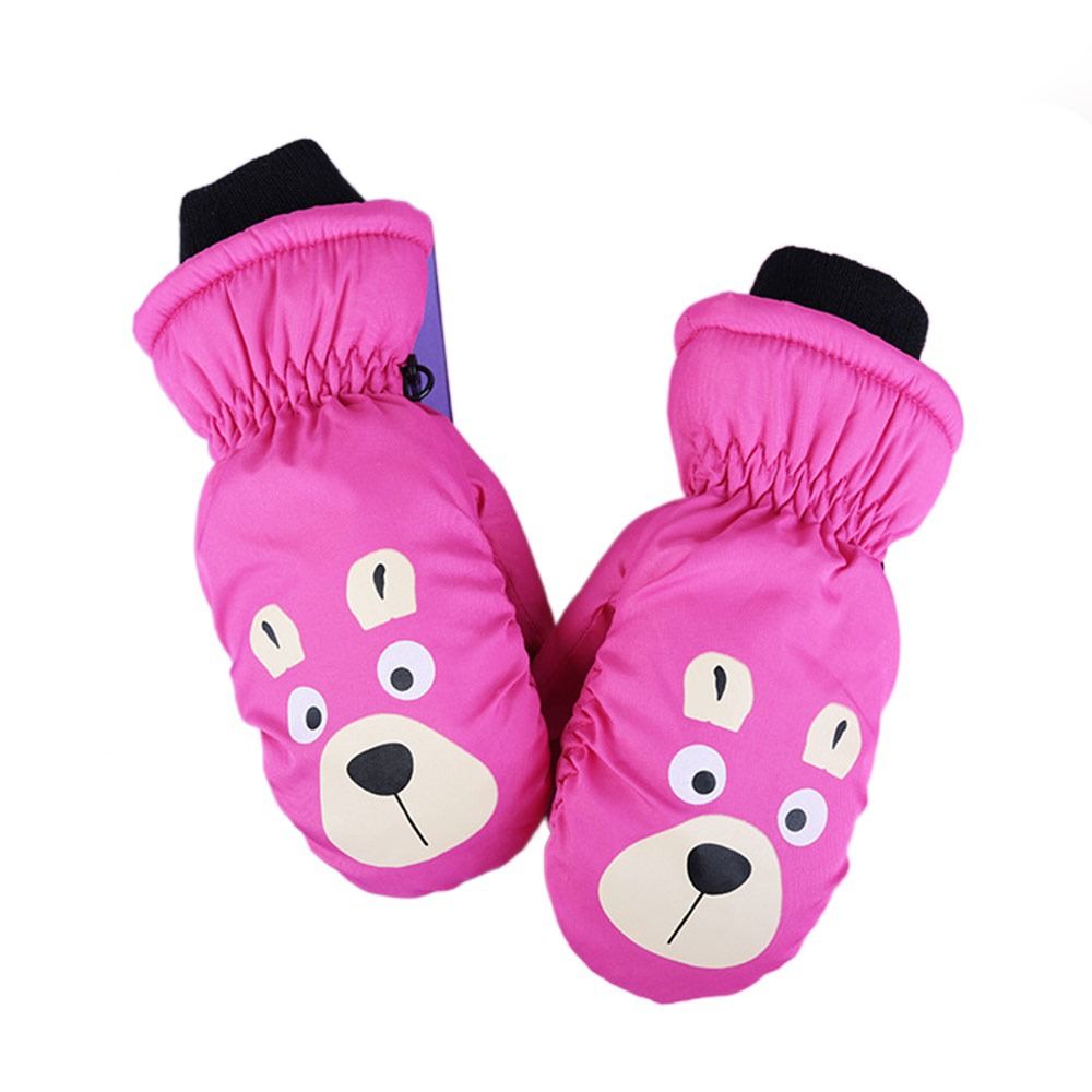 Non-slip Cartoon Ski Gloves for Children, Waterproof Winter Mittens, Thick Warm Cute Sports Gloves for Boys Girls