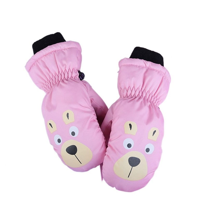 Non-slip Cartoon Ski Gloves for Children, Waterproof Winter Mittens, Thick Warm Cute Sports Gloves for Boys Girls