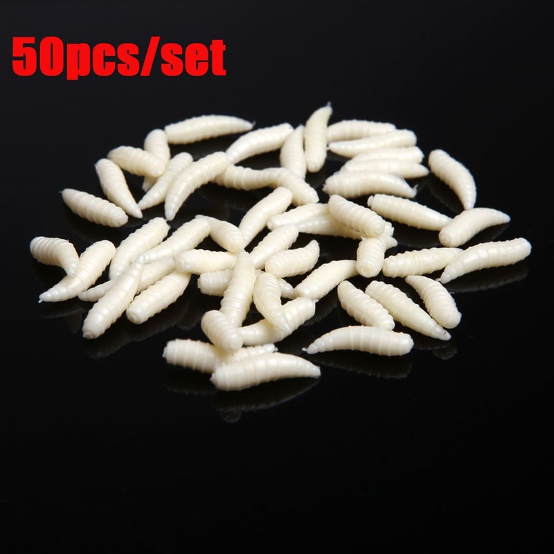 Excellent Toughness Silicon Fishing Worm Lures Maggots Shape Bait Tackle