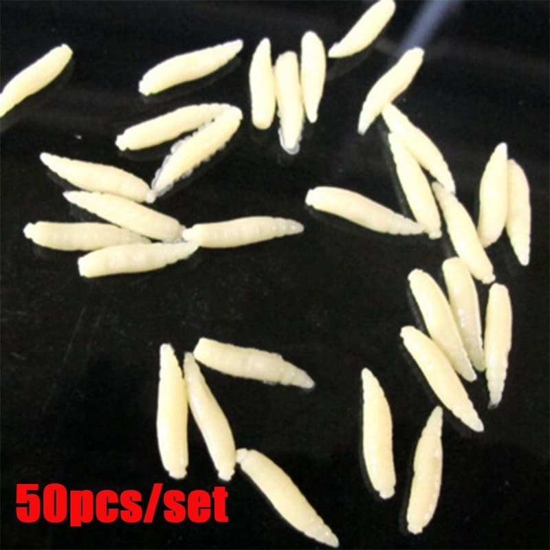 Excellent Toughness Silicon Fishing Worm Lures Maggots Shape Bait Tackle