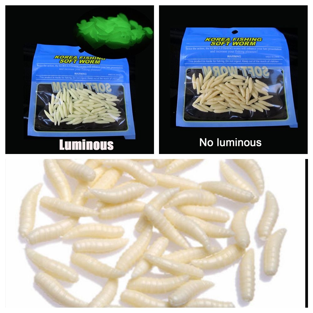Excellent Toughness Silicon Fishing Worm Lures Maggots Shape Bait Tackle