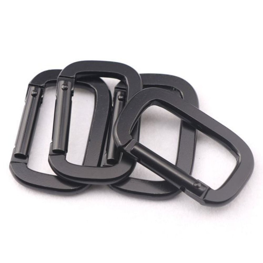 Square Black Carabiner Hook, Durable Aluminium Alloy Keychain, Anti-Theft Backpack Buckle, Outdoor Tools