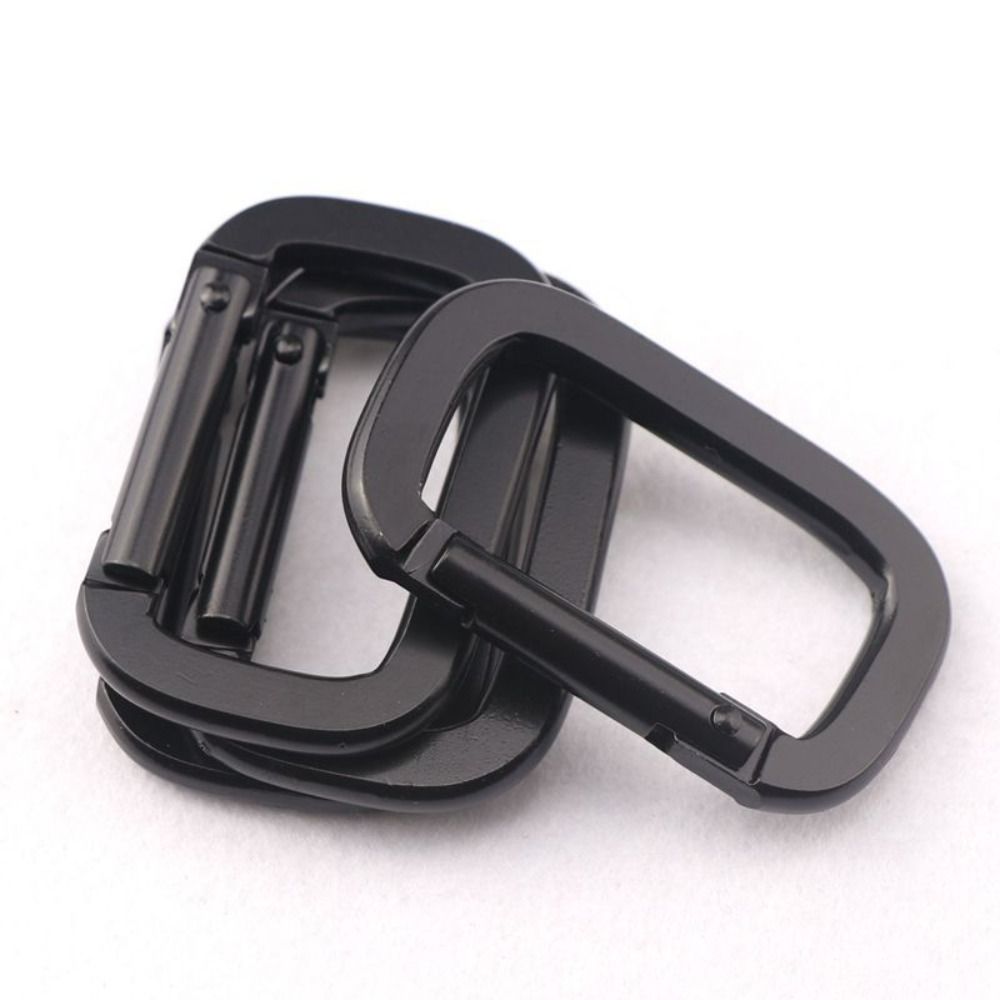 Square Black Carabiner Hook, Durable Aluminium Alloy Keychain, Anti-Theft Backpack Buckle, Outdoor Tools