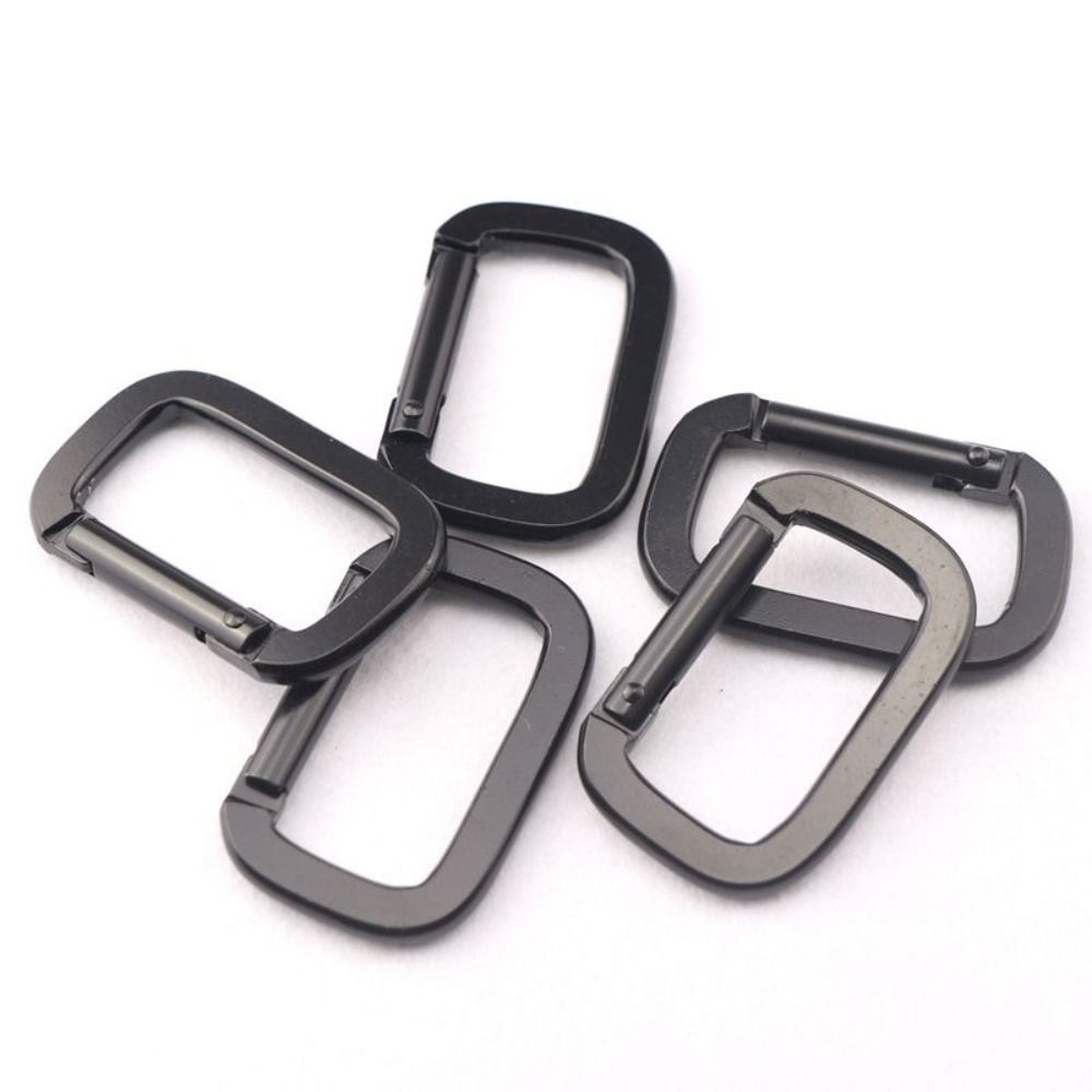 Square Black Carabiner Hook, Durable Aluminium Alloy Keychain, Anti-Theft Backpack Buckle, Outdoor Tools