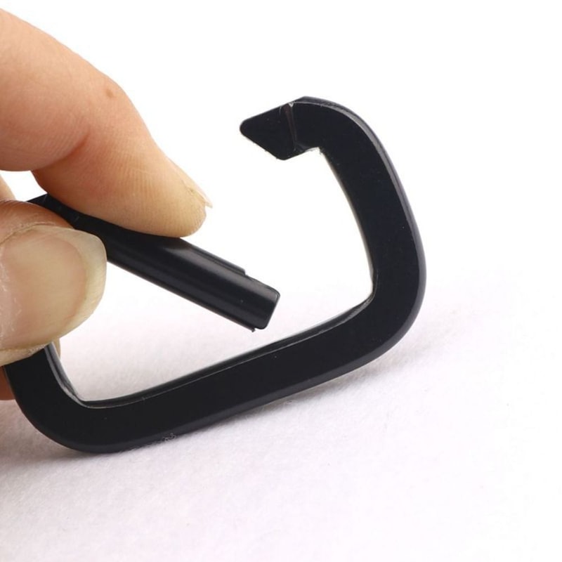 Square Black Carabiner Hook, Durable Aluminium Alloy Keychain, Anti-Theft Backpack Buckle, Outdoor Tools
