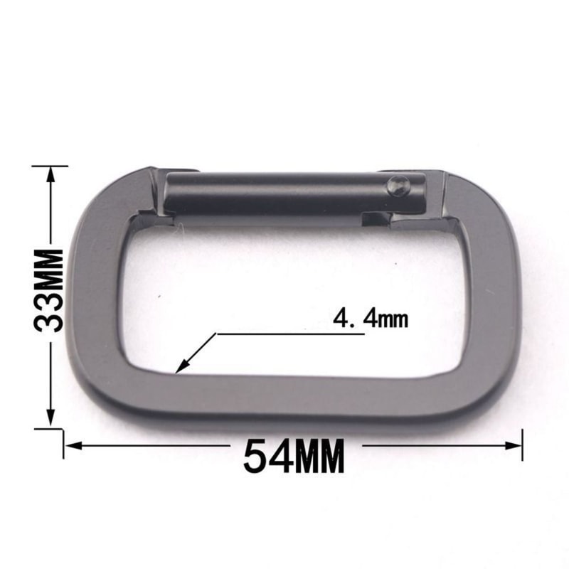 Square Black Carabiner Hook, Durable Aluminium Alloy Keychain, Anti-Theft Backpack Buckle, Outdoor Tools