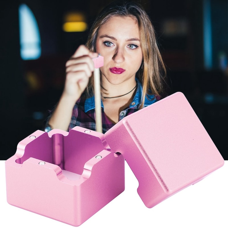 Mini Square Billiard Chalk Holder, Aluminum Cue Tip Chalk Holder, Detachable Carrier Case for Pool Players