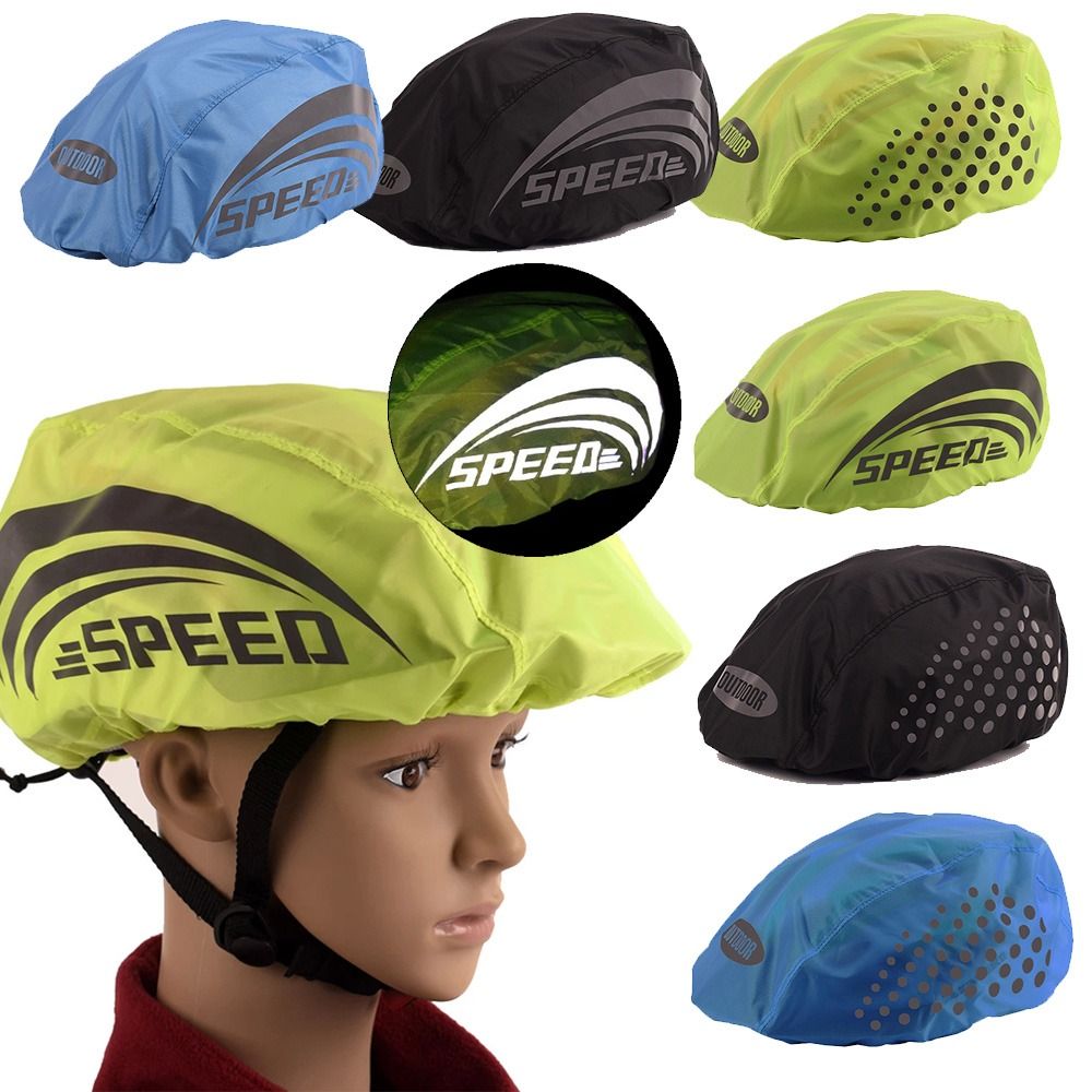 Reflective Strip MTB Bicycle Helmet Waterproof Cover, Oxford Cloth Cycling Helmet Rain Cover, Riding Helmet Shield